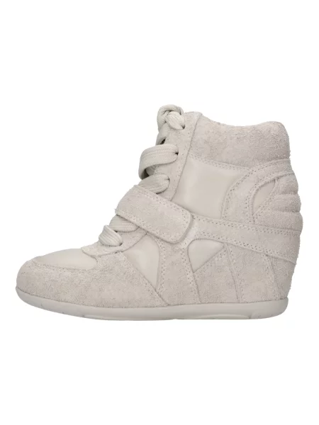 Sneakersy Ash zamszowe na koturnie beżowe