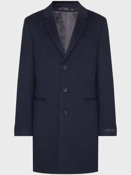Вовняне пальто Boss синє