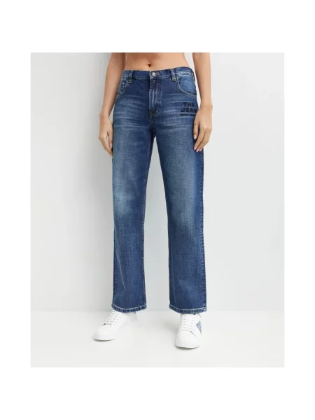 Jeansy Marc Jacobs z logo niebieskie