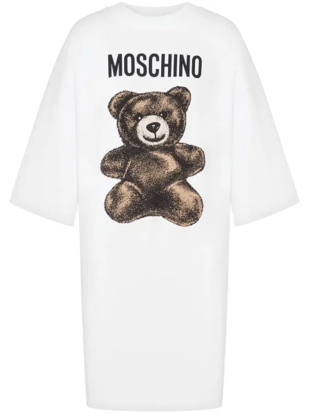 Rochie mini Moschino teddy alb