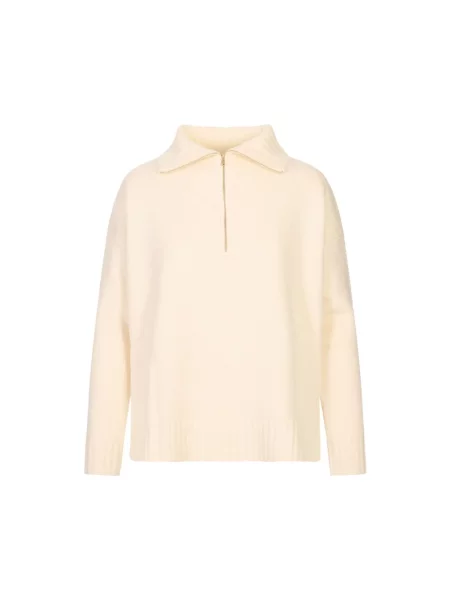 Lniany sweter z golfem Max Mara biały
