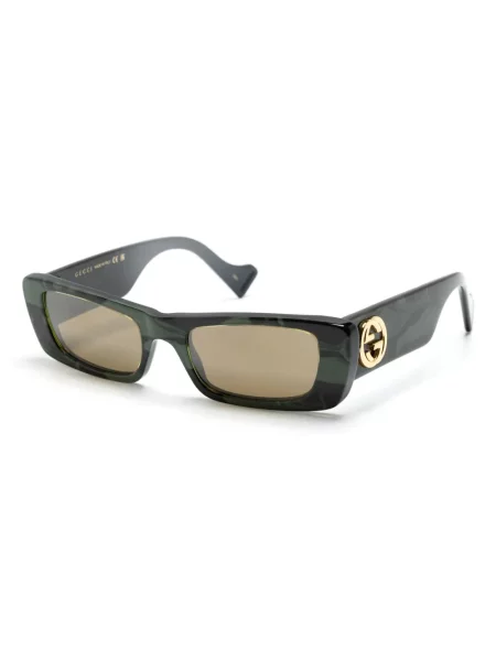 Saulės akiniai Gucci Eyewear su autografu žalia