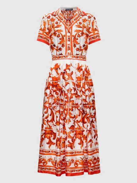 Платье Dolce&gabbana с принтом белое