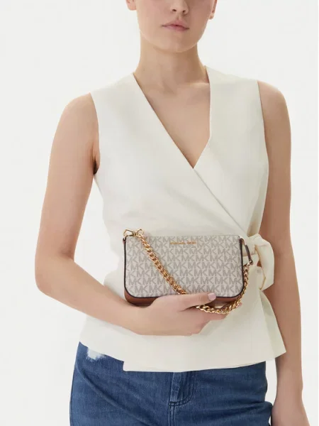 MICHAEL Michael Kors Rankinė ant peties zomšos / balkšva smėlinė