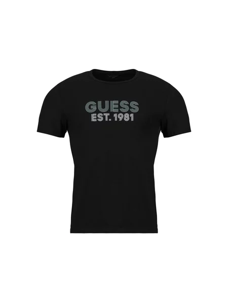 Klasična majica Guess s kratkimi rokavi črna