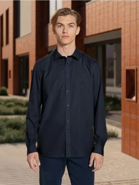 Sinsay Košile slim fit námořnická modrá