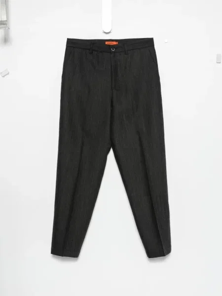 Pantaloni Barena cu model herringbone gri