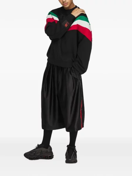 Ριγέ τένις μπλούζα Adidas με αυτόγραφο μαύρο