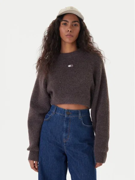 Tommy Jeans Pulover maro