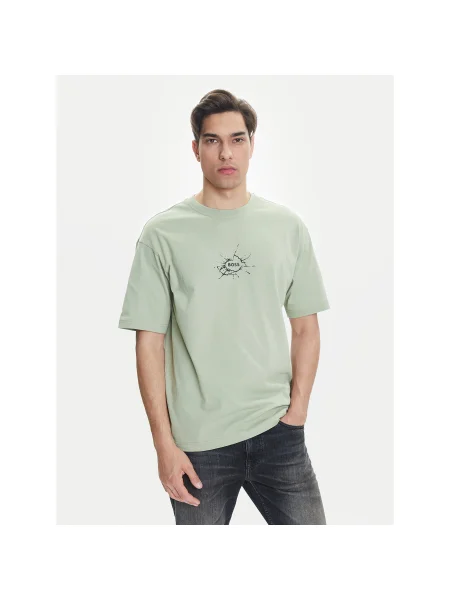 BOSS Póló Te_Voyage Relaxed Fit zöld