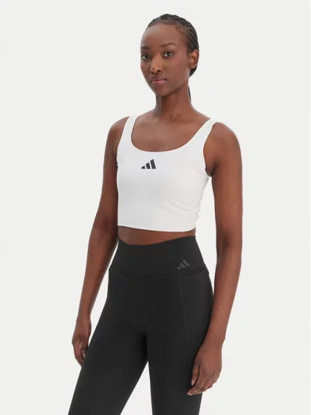 Biustonosz z nadrukiem z logo Adidas biały