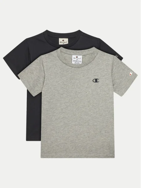 Champion Authentic Athletic Apparel Póló világosszürke / tűzpiros / fekete fehér