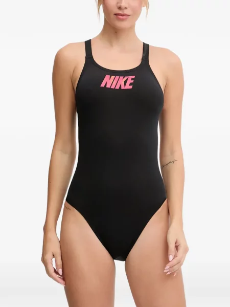 Slip de baie Nike cu cordon cu imagine tricotate albastru