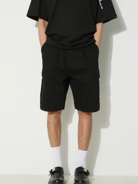 Kratke hlače iz jeansa Alpha Industries Aircraft črna
