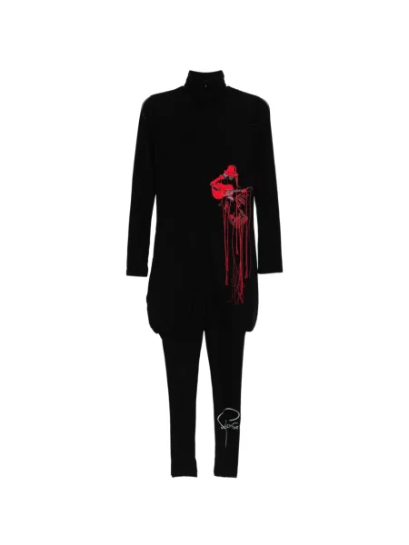 Salopetă Yohji Yamamoto cu broderie negru