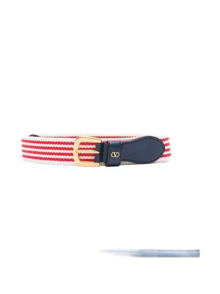 Curea Valentino Garavani cu dungi alb