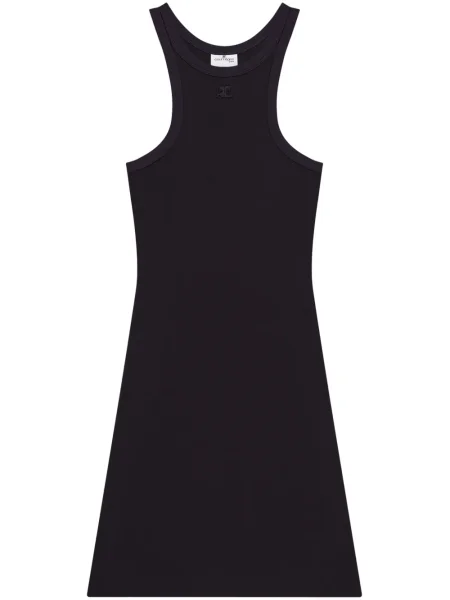 Mała sukienka mini Courreges z dżerseju garniturowa czarna