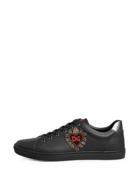 Sneakerși Dolce & Gabbana din piele cu motiv cu inimi negru