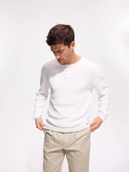 Reserved Светр henley білий