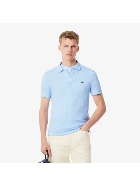 Lacoste Koszulka Polo Slim Fit Z Piki niebieska