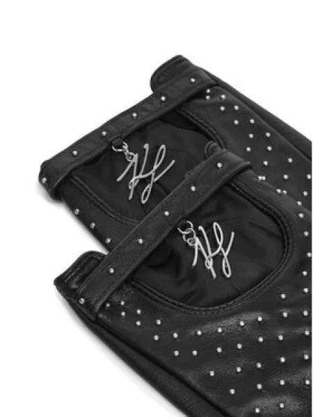 Karl Lagerfeld Rukavice bez prstiju K/Autograph Fingerlose Handschuhe mit Nieten crna