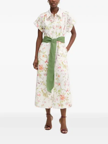 Rochie maxi Luisa Spagnoli cu model floral cu imagine alb