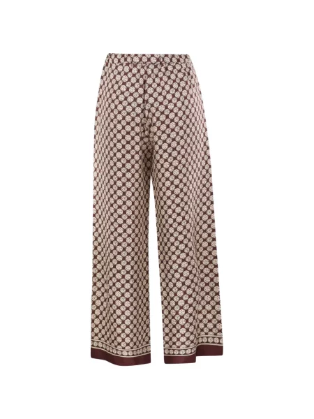 Pantaloni 's Max Mara de mătase cu imagine maro