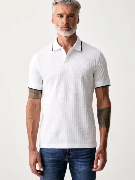 Tricou polo Karl Lagerfeld alb