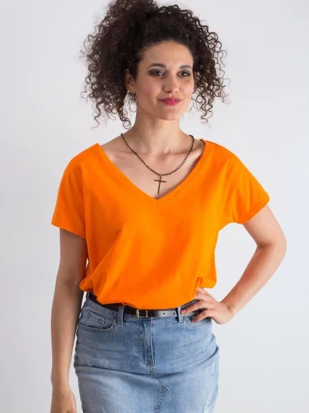 Tricou Fashionhunters portocaliu