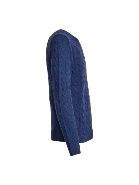 Sweter z dzianiny o kroju regular fit z mieszanki wełny i kaszmiru Ralph Lauren niebieski