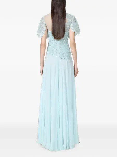 Rochie Costarellos de mătase albastru