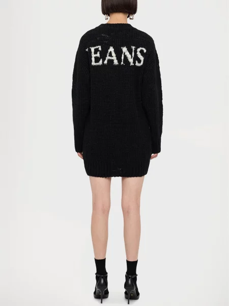Шерстяное платье мини Moschino черное