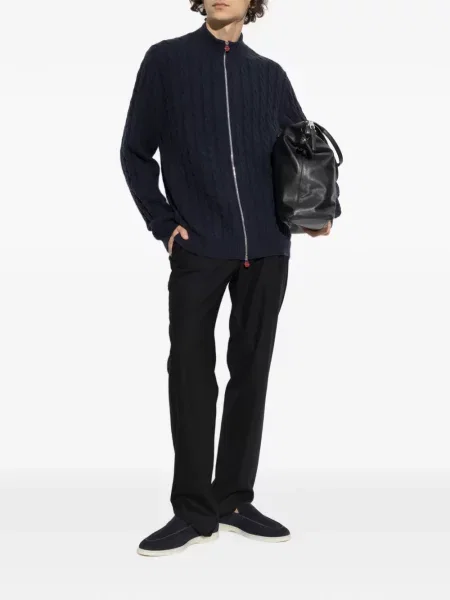 Cardigan Kiton tricotate albastru