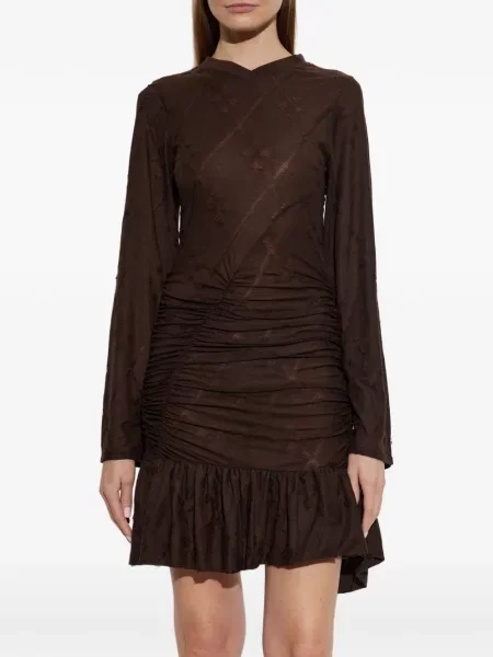 Rochie mini Iro cu volane maro