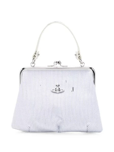 Geantă shopper Vivienne Westwood cu dungi alb