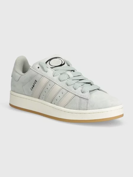 Маратонки от набук adidas Originals Campus сребристо