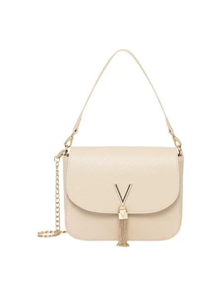 Lniana torebka Valentino beżowa