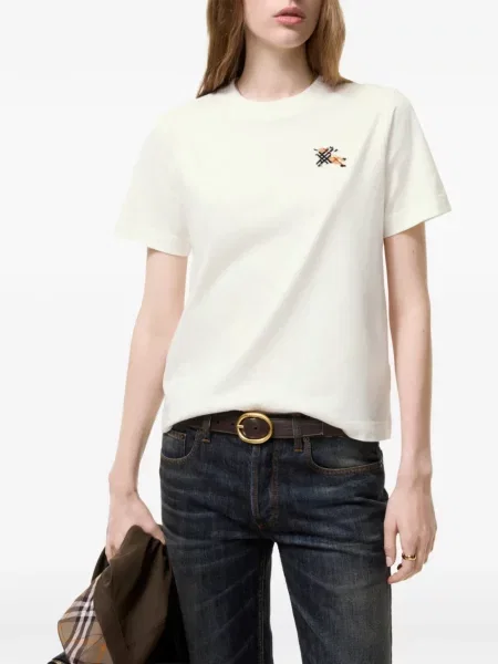 Tricou Burberry în carouri alb