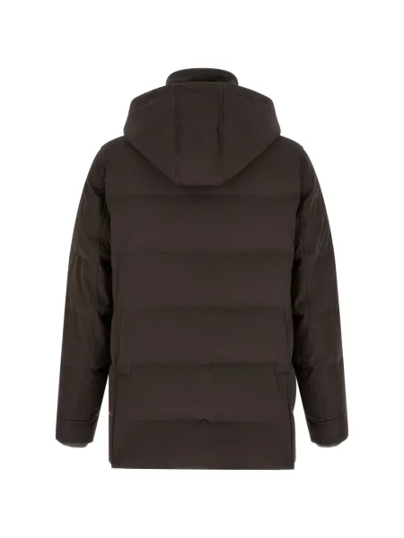 Geacă parka Brunello Cucinelli cu glugă maro