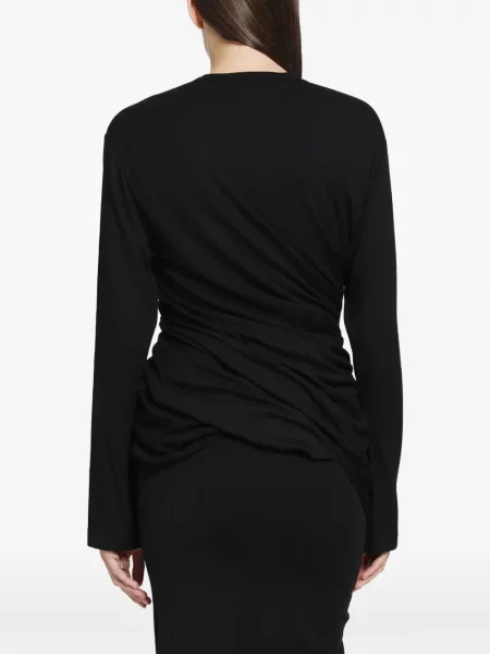 Lung tricou Junya Watanabe drapate negru