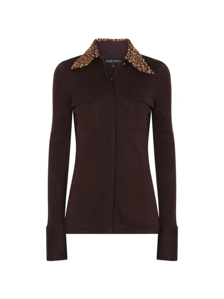 Kołnierzykowy koszula Izaak Azanei brązowa