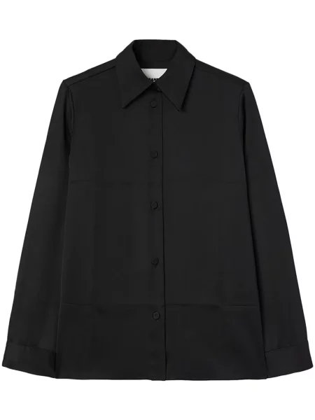 Cămașă Jil Sander din satin negru