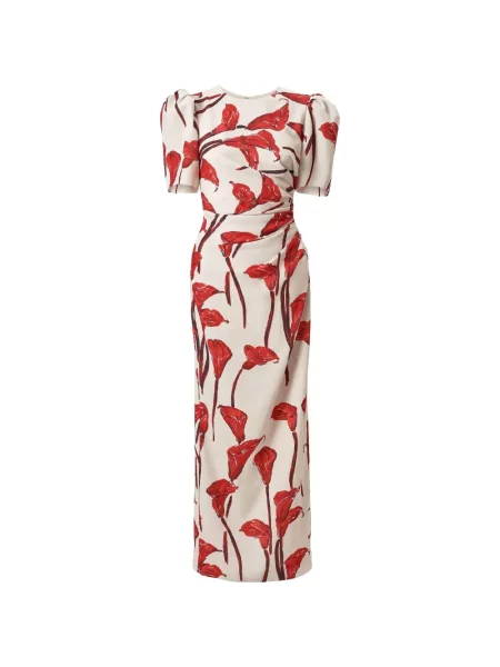 Rochie maxi Carolina Herrera cu model floral cu imagine