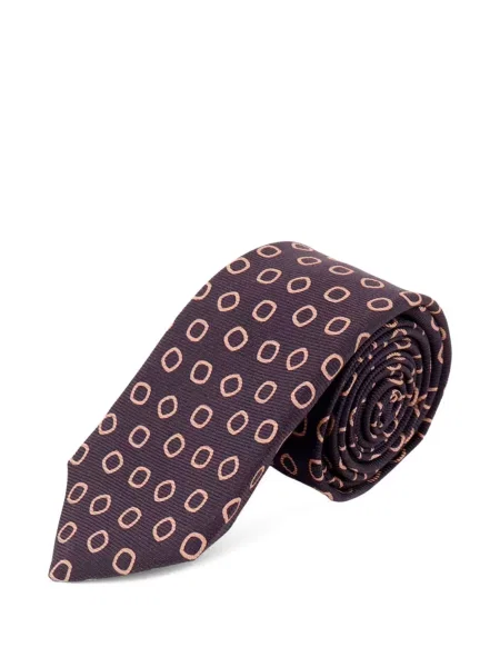 Cravată Kiton cu imagine cu imprimeu geometric violet