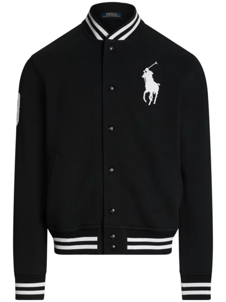 Prošívaná lněná květinová džínová bunda Polo Ralph Lauren modrá