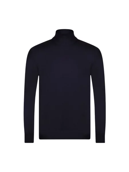 Sweter z golfem Gran Sasso wełniany niebieski