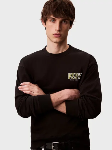 Флисовый свитшот Calvin Klein Jeans черный