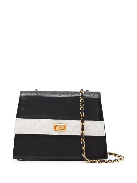 Prošívaná diamant kabelka Chanel Pre-owned modrá
