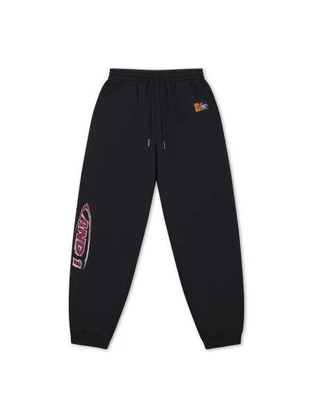 Pantaloni roșu burgundy / negru alb
