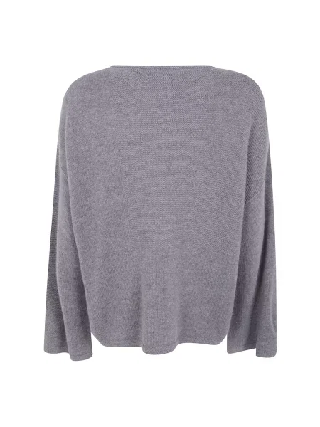 Sweter Emporio Armani z kaszmiru z dekoltem w łódkę szary